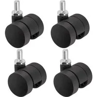 SO-TECH® Doppelrolle AACHEN Ø 35 mm Tragkraft pro Möbelrolle 40 kg, mit M8 Gewindestift, 4 Stück