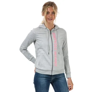 Armani Exchange Damen Kapuzenpullover mit Reißverschluss in Grau