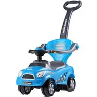 COSTWAY Rutscherauto 3 in 1 Schiebeauto, mit Schiebgriff & Stauraum