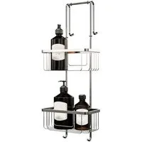 Schulte Duschkorb Duschablage 2 Etagen für Duschwände mit einer Glasstärke bis 10 mm, inkl. Halter für Duschabzieher und Handtuch