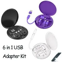 Bundviel 6in1 USB-Adapter-Set:USB-C/USB-A/Micro USB+Sim-Nadel+Lade-Datenkabel Adapter zu USB C, USB A