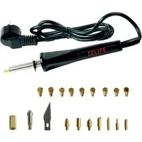 CCLIFE Lötpistole CCLIFE Brandmalset fuer Holz 30W mit 22 Spitzen Brandmalkolben Set