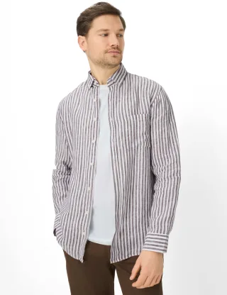 Brax Herren Hemd Style DANIEL chocolate, dunkelbraun, Gr. XXXL