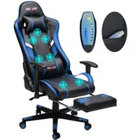 Douxlife Gaming-Stuhl (Ergonomischer Gaming Sessel mit Massagefunktion), 5 Massagemodi, Höhenverstellbar, Max150kg