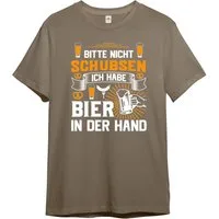 PAULGOS Print-Shirt Herren T-Shirt "Bitte nicht schubsen, ich habe Bier in der Hand"
