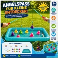 Koopman Spielzeug-Gartenset Entenangeln Pool + 10 Enten Bunt, (Stück, 1-tlg., Packung), 2 Angeln, Kindergeburtstag, 10 Enten, Kinderspielzeug