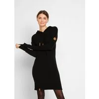 bonprix Strickkleid mit Kapuze und Bindebändern, Ballonform, mit langem Arm