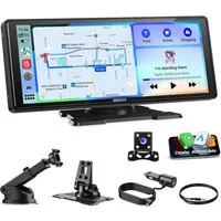 ESSGOO 10.26" Autoradio Kabellos Tragbar Apple CarPlay & Android Auto Einbau-Navigationsgerät (Autoradio Bluetooth Sprachsteuerung)
