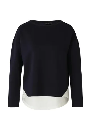 s.Oliver BLACK LABEL - Sweatshirt blau|weiß - Gr. - 44