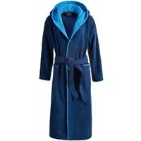 Egeria Unisex-Bademantel Cairo, ideal für Sauna & Spa, Hotelbademantel, Morgenmantel, Langform, Walkfrottee, Kapuze, Gürtel, mit Kapuze, Doubleface Optik