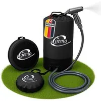 Coemo Gartendusche, Schwarz Solardusche mit Fußpumpe, 11 l, tragbare Gartendusche Outdoor