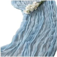 Zaewry Tischläufer Bali-Gaze mit Falten Tischdecke Bohemian Tabelle Flagge (1-tlg), 90 x 300 cm Romantische Tischdecke Dekoration