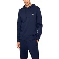 BOSS Kapuzensweatshirt Wetalk Hoodie Verstellbare Kapuze – Gerippte Bündchen – Melange-Logo-Patch
