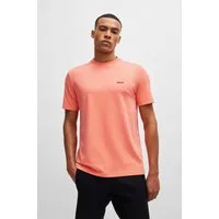BOSS GREEN Rundhalsshirt Tee Regular Fit Stretch Jersey Cotton, Logo on Chest, Rundhals