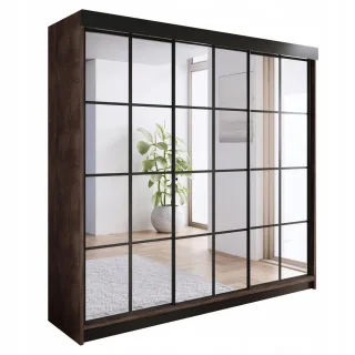 Kier Furniture Schiebetürenschrank, Esche, Holzwerkstoff, 250x200x62 cm, Schlafzimmer, Kleiderschränke, Schwebetürenschränke