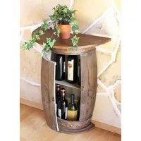 DanDiBo Weinregal Wandtisch Tisch Weinfass 0373-R Braun Schrank Fass 73 cm Beistelltisch