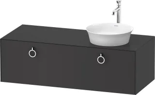 Duravit White Tulip Konsolenwaschtischunterbau wandhängend Graphit Seidenmatt 1300x550x408 mm - WT49 WT4982R58580010