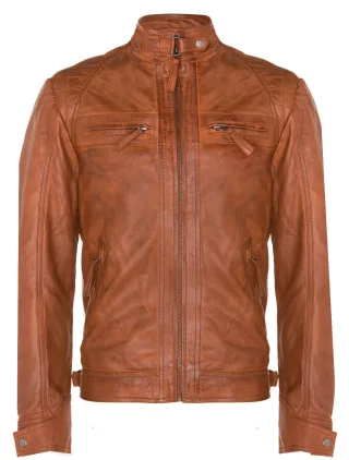 Gesteppte Bikerjacke aus Leder von Rock Racing