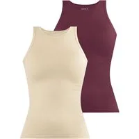 Janice Tanktop 2 x Damen Top hochgeschlossen Nauta Trägertop aus Baumwolle