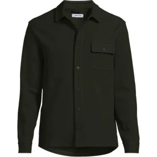 Jerseyhemd mit Struktur, Herren,  Braun, Elasthan/Baumwoll-Mischung/Polyester-Mischung, by Lands' End