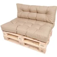 TexDeko Palettenkissen TexDeko Garden 2-TLG Palettenkissen-Set wasserabweisend gesteppt, 1x Palettenkissen (Sitzkissen) + 1x Rückenkissen, Premium Qualität