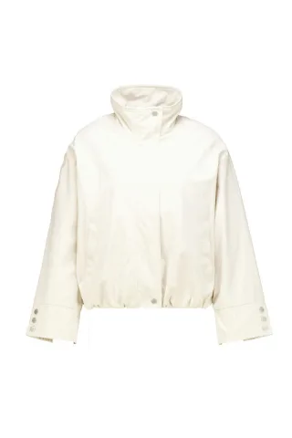 Garcia - Kurze Übergangsjacke im Blouson-Stil mit Stehkragen weiß - Gr. - S