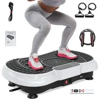 Dskeuzeew Vibrationsplatte Vibrationsplatten mit leiser Motor + Bluetooth, 99 Intensitätsstufen, (Packung, inkl. Trainingsbänder), Ganzkörpertraining, Fett verlieren - inkl. Trainingsbänder