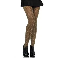 Leg Avenue Strumpfhose Strumpfhose mit Glitzer - schwarz mit goldenem Glitzer (1 St) aus elastischem Stoff