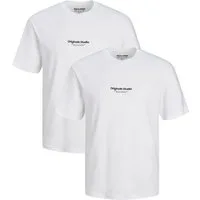 Jack & Jones T-Shirt 2-er Set Logo Kurzarm JORVESTERBRO für Herren (2-tlg) JORVESTERBRO TEE SS CREW NECK NOOS