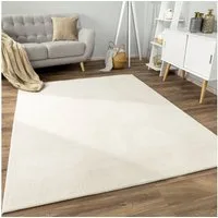 Paco Home Teppich Sevilla 521, rechteckig, Höhe: 16 mm, Kurzflor, Uni Farben, weich & kuschelig, Hoch-Tief Effekt, Wohnzimmer