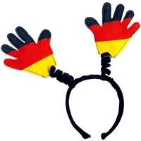 Fries Haarreif Deutschland Haarreif Hand Wabbles Schwarz Rot Gold Fan WM EM Party