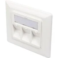 Leerdose für Keystone Module, 2x RJ-45, Anschlussdose weiß, 45° Auslass