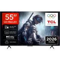 TCL 55T8D Mini-LED-Fernseher (139 cm/55 Zoll, 4K Ultra HD, Smart-TV, Google TV, QD-Mini LED, AiPQ Pro Prozessor, 144Hz, ONKYO 2.1, Apple AirPlay 2)