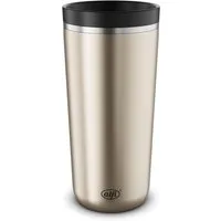 Alfi Thermobecher ISO COFFEE MUG PRO, absolut dicht, spülmaschinenfest, 1-tlg., Edelstahl, Kunststoff, Silikon, 0,38l, 6h heiß & 12h kalt, mit Druckknopf & Teebeutel-Aufhänger