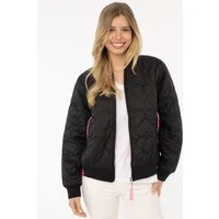 Zwillingsherz Bomberjacke "Be Happy" modisch, Kontrastdetails, regular fit, langärmelig, mit Herzsticker