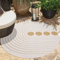 Carpet City Outdoorteppich DUO RUG 5739, rund, Höhe: 5 mm, Wendeteppich Wetterfest In- & Outdoor, Balkon, Terrasse, Wohnzimmer