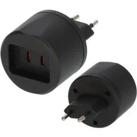 Brennenstuhl Reisestecker USA - Euro mit 2,5 A Sicherung Adapter Typ A (NEMA-1), Typ C (Eurostecker)