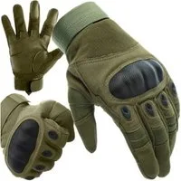 Trizand Multisporthandschuhe Taktische Sporthandschuhe Outdoor Handschuhe Survival Camping (1 Paar Taktische Handschuhe für vielseitige Anwendung, 2-St., Handschuhe XL/L, Schwarz/Khaki, stylisch und funktional) Touchscreen-kompatibel, verstellbar, ru