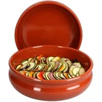 MamboCat Servierschale MamboCat 2x Cazuela Schale Berlin bauchig Tonware Ø 24 cm Größe XL, Steingut