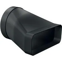 Adapterstück Z861SI0, Ø 150mm, Rohr schwarz, rund>flach, männlich