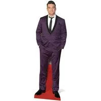 Dekofigur Robbie Williams - Purple Suit - Pappaufsteller 59 x186 cm