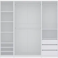 Marmex Möbel Schrank-Set TRES SET J/B Garderobenschrank begehbare Garderobe Ankleidzimmer, (3-St), 3 Kleiderstangen, viel Stauraum 3 Schubladen