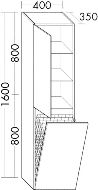Burgbad Hochschr.Sinea T. 1600x400x350 Weiß Hochglanz, HSQW040L311 HSQW040L311