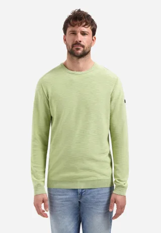 No Excess - Pullover Crewneck Garment Dyed + Stone Washed green - Gr. - XL