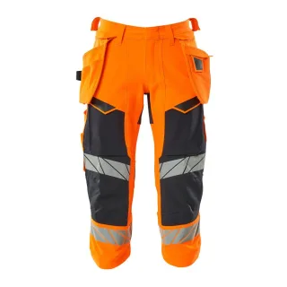 MASCOT Dreiviertel-Hose mit Hängetaschen ACCELERATE SAFE Hi-vis Orange / Schwarzblau 66 - 19049-711-14010-C66