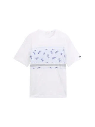 Tom Tailor - T-Shirt mit Muster weiß - Gr. - XXL