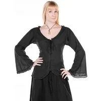 Metamorph Hexen-Kostüm Gothic Spitzenbluse schwarz, Hochwertige und authentische Mittelalterkleidung zu unschlagbar günst