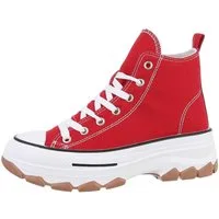 Ital-Design Damen High-Top Freizeit Sneakerboots (86016870) Flach Sneakers High in Rot