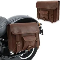 Craftride Satteltasche Motorrad Satteltaschen Paar / Vintage Tasche # SV7 12 l braun