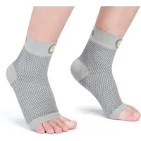 CAMBIVO Kompressionsstrümpfe 2er Set Plantarfasziitis Sprunggelenkbandage für Schmerzlinderung (Plantarfasziitis Knöchelbandage Set – Fußstütze für Schmerzlinderung, 2-Paar, 2 Paar Bandagen atmungsaktivem Material für optimale Unterstützung)